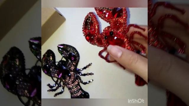 Брошь из бисера Рак ♋