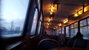 поездка на трамвае КТМ-5М3 ( 1985 г.в ), борт 1371+1370, маршрут 22