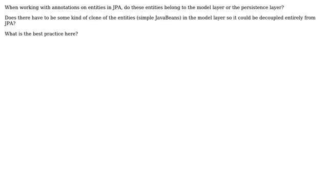 Software Engineering: When using Java Persistence API (JPA), which layer owns the entities? смотреть онлайн