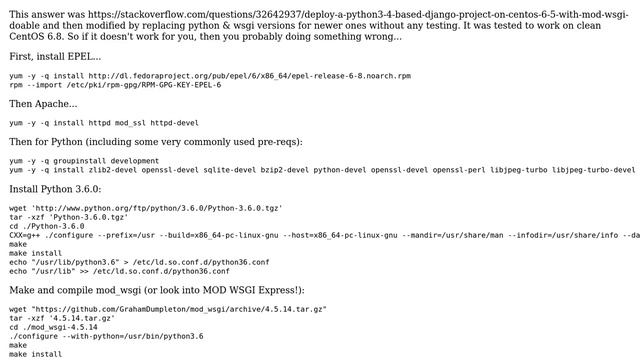 DevOps & SysAdmins: Compiling mod-wsgi - How to install python3-devel on centos-6.8 смотреть онлайн