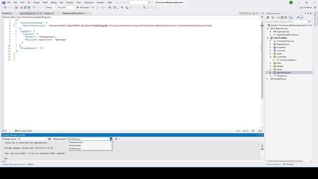 Asp.Net Core 7 Web Application Part3 with SQL Server Database connection setup.