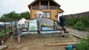 Монтаж павильона для бассейна ALUTEN Elite a-02