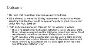 Tenth of an Hour, Episode 21: No IRA Rollover as Interest-Free Loan under PLR 202033008