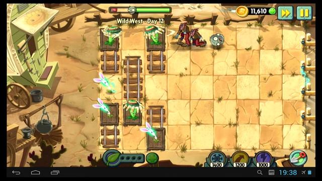 Как пройти 12 уровень в игре Растения против Зомби 2 Дикий запад смотреть онлайн