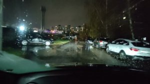 Led-лампы Philips Ultinon Pro 3101 ночью в мокрую погоду.