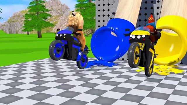 Paint Animals Gorilla Cow Tiger Lion Elephant Fountain Crossing Animal Game Wild Animals Show смотреть онлайн