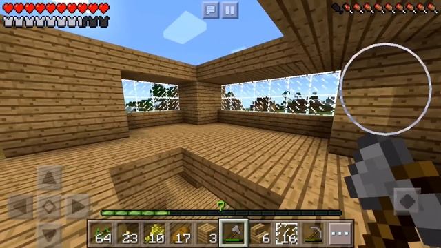 #9 МЕГА ДОМ :))) Выживание в Майнкрафте ПЕ 0.14.2 на телефоне. Minecraft PE для детей смотреть онлайн