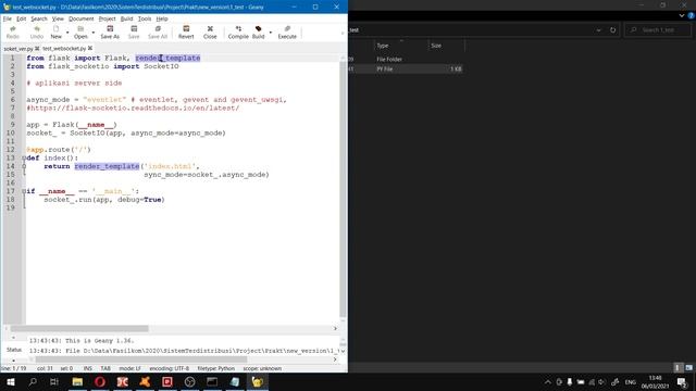 Web Socket real-time full-duplex communication - python flask socket io #1hello