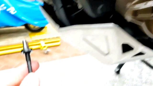 Africa Twin check oil level with Heed crash bars