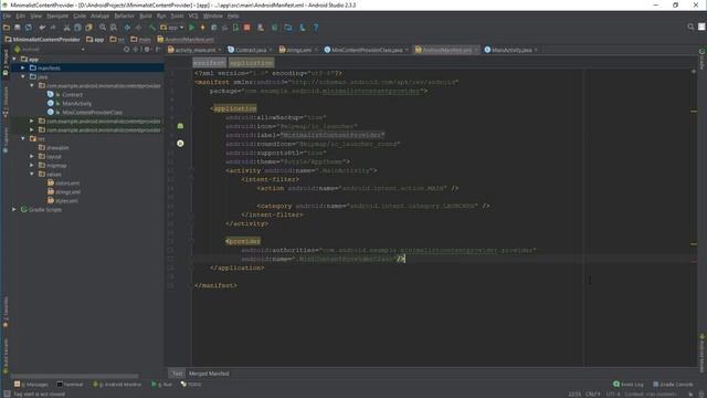 Android ContentProviders (MinimalistContentProvider) Example смотреть онлайн
