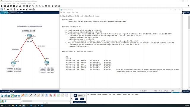 33. Standard ACL Restricting Telnet Access смотреть онлайн