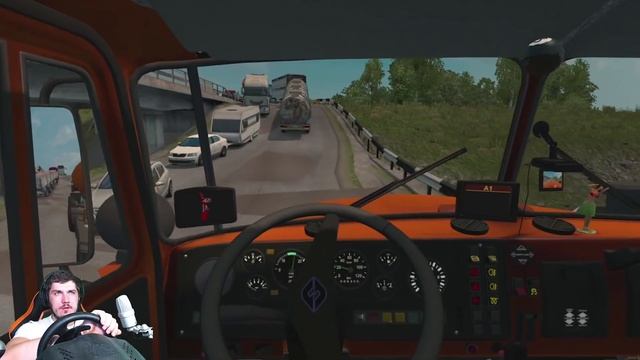 ТОРМОЗНУЛИ ДПС НА ТРАССЕ - ПОЛИЦЕЙСКИЙ ПАТРУЛЬ в EURO TRUCK SIMULATOR 2 + РУЛЬ смотреть онлайн