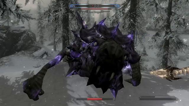 Skyrim: Getting ambushed by two wild dragons (sword + shield) смотреть онлайн