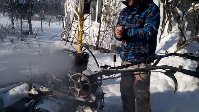 заводим бензиновый мотоблок в лютый мороз. -25. смотреть онлайн