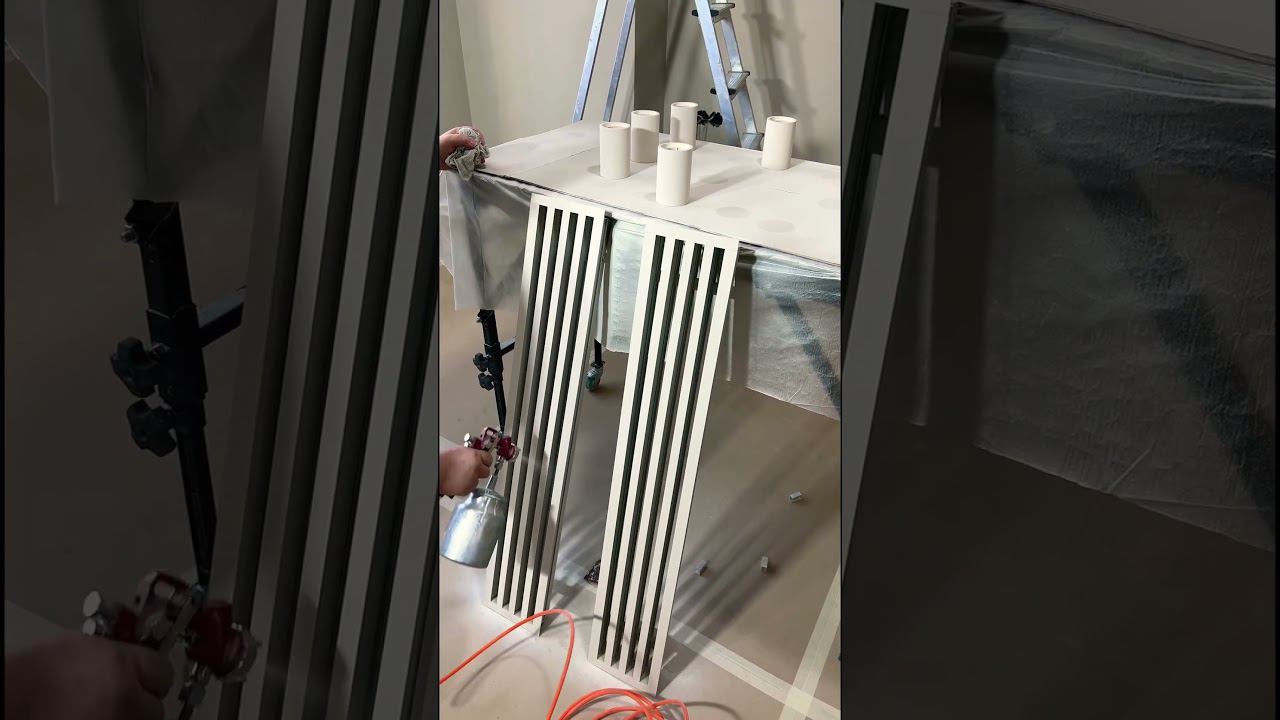 Процесс механизированной покраски решёток вентиляции | Чистовой этап ремонта смотреть онлайн