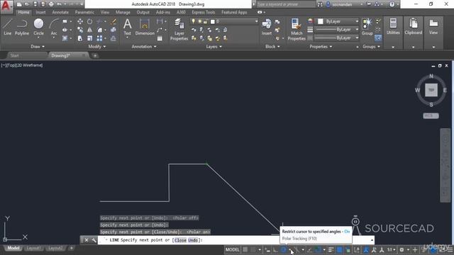 AutoCAD 2018 Part 032 Polar and Ortho mode смотреть онлайн