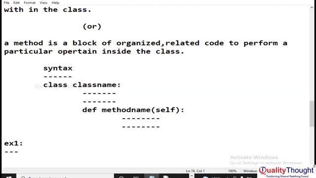 Control Flow Classes Method & Objects | Advanced Python Tutorial for Beginners | Quality Thought