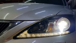 Lexus is 250 cabrio Установка Bi Led линз Aozoom a3+