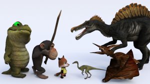 Мультики для детей про динозавров и  крокодила,обезьянку и маленькую лисичку