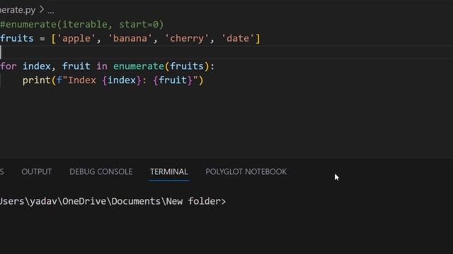Python enumerate function #python #coding #programming