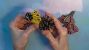 Простая поделка из природного материала (сказочная птичка)