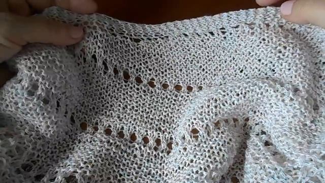 Простая ажурная шаль спицами #ЛюдмилаТен
