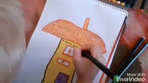 ИЗО 1 класс. Снаружи и внутри. Домик Грибок рисунок фломастерами.