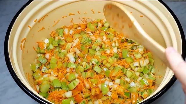 Популярный ОВОЩНОЙ САЛАТ на Зиму ДУНАЙСКИЙ с Зелёными Помидорами ☆ КАК ПРИГОТОВИТЬ