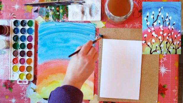 Верба на світанку. Урок рисования. #уроки #рисунок #живопись #верба смотреть онлайн