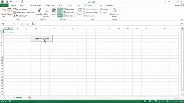 Excel VBA - How to Call UserForm from Button on Spreadsheet