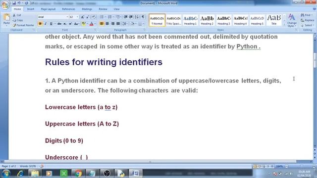 keyword and identifiers in python