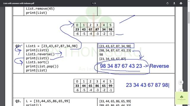 Lists Practice Set | Python for Beginners | Class 12 | Class 11