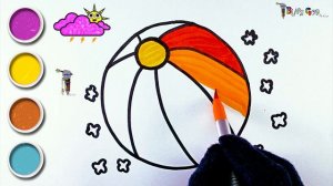 Rainbow Color Ball🏀 \ How To Draw A Ball #easydrawing #howtodraw #kidsvideo #kidstv #kids