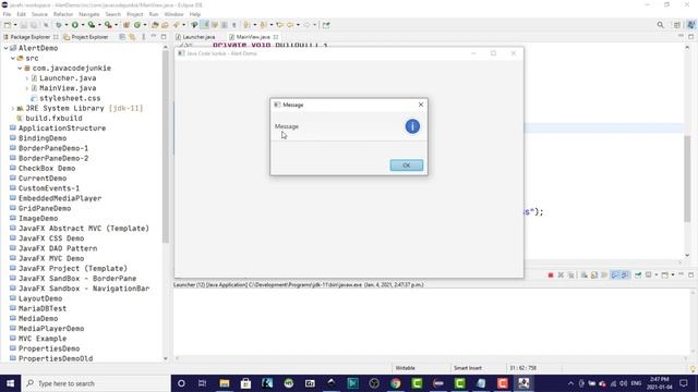 Alert | JavaFX GUI Tutorial for Beginners