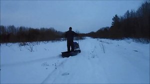 Самодельный мотобуксировщик с кпп. Пойдет ли по сугробам?