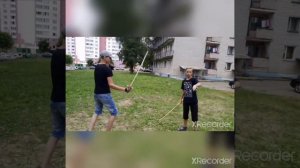 Бой катана против меча (получили легкие травмы во время боя)