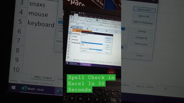 Spelling Check In Excel in 30 Seconds || Anjni Computer Education || #anjnicomputereducation