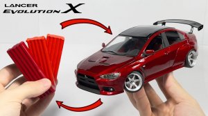 Создание Mitsubishi Evolution X из пластилина шаг за шагом, 210 часов за 18 минут