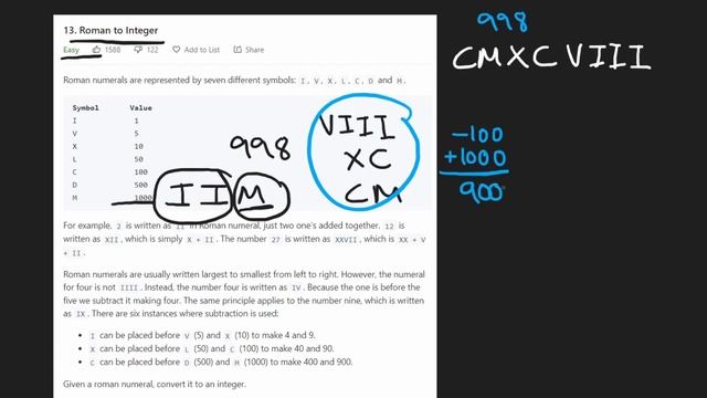 Roman to Integer - Leetcode 13 - Python смотреть онлайн