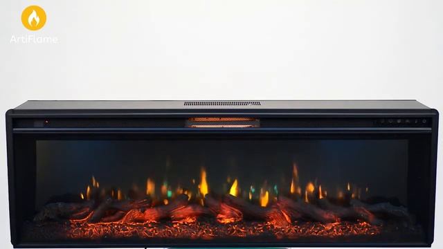 Электрокамин ArtiFlame AF-50 встраиваемый с имитацией звука горения дров и обогревом камин смотреть онлайн