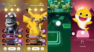 Epic Tiles Hop Battle: Crazy Frog Vs Pikachu vs Gummy Bear vs Baby Shark