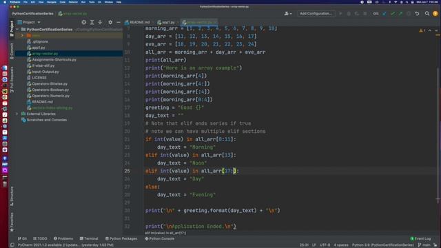 Python Certification Training - Pass, Arrays and Slicing