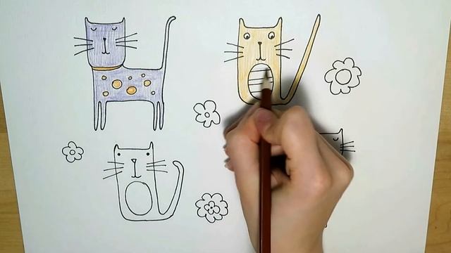 Рисуем домашних животных (кошки) / Draw cats смотреть онлайн