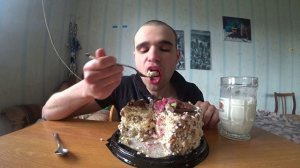 МУКБАНГАСМР ТОРТ КИЕВСКИЙ от Fantel и МОЛОКО СЛАДКИЙ МУКБАНГ CAKEОБЖОР EATING ASMRMukbang#192