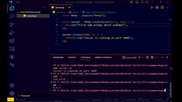09. Initializing NPM and Installing Our First Node.js Third-Party Module Nodemon