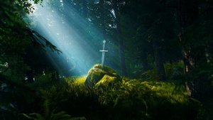 Fantasy Magic Forest ASMR | Excalibur in the Center | Sounds of Nature and Magic Aura