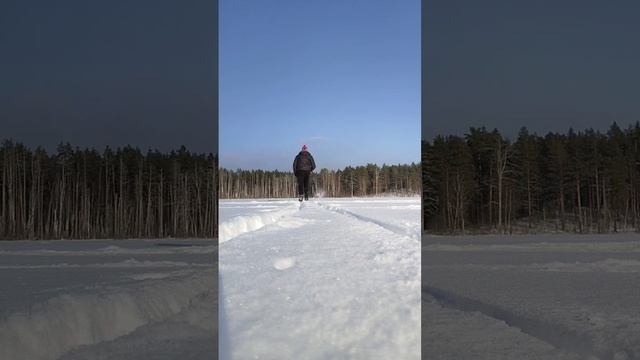 Выход на лыжах по озеру Силанде. смотреть онлайн