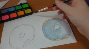 Как нарисовать пончик? / How to draw a donut?