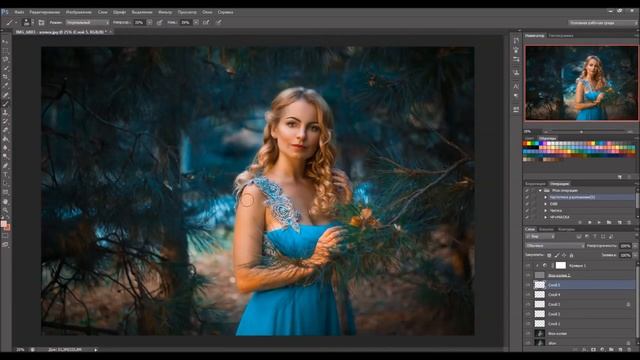 Художественная ретушь кукольный образ Photoshop Manipulation Tutorial Частотное разложение смотреть онлайн