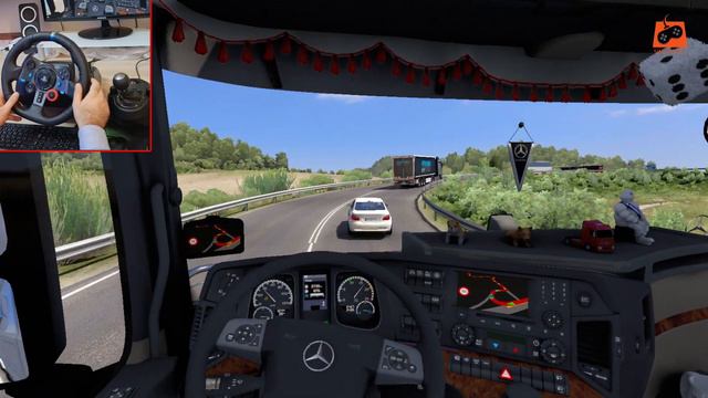Euro Truck Simulator 2 | Mercedes-Benz Actros |No commentary | Logitech G29 смотреть онлайн